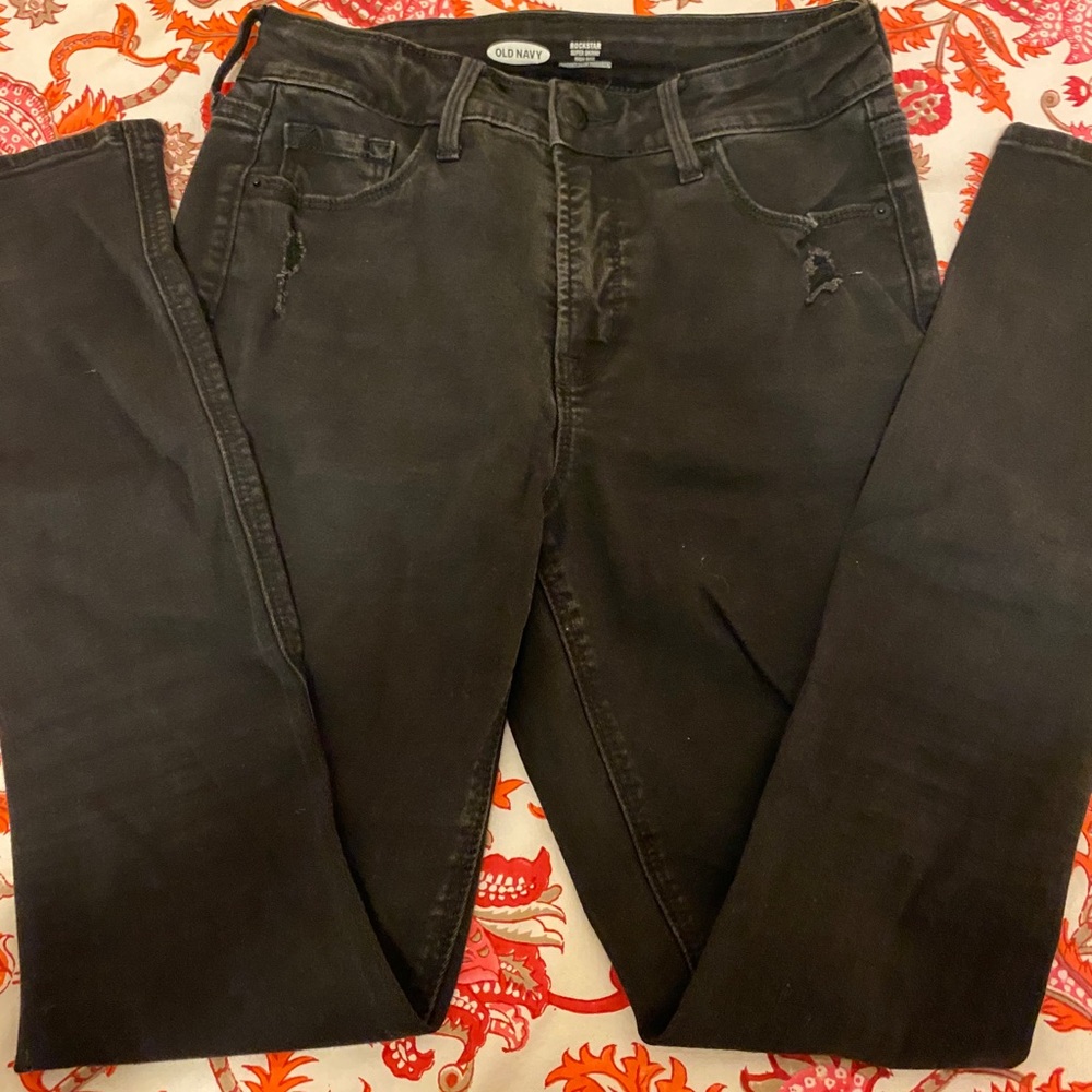 Black Skinny Ripped Jeans